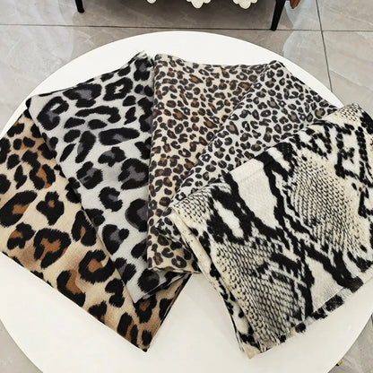 Various animal print scarves