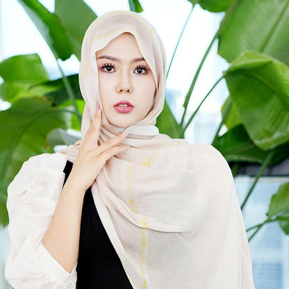 Beige gold-plated Muslim headscarf