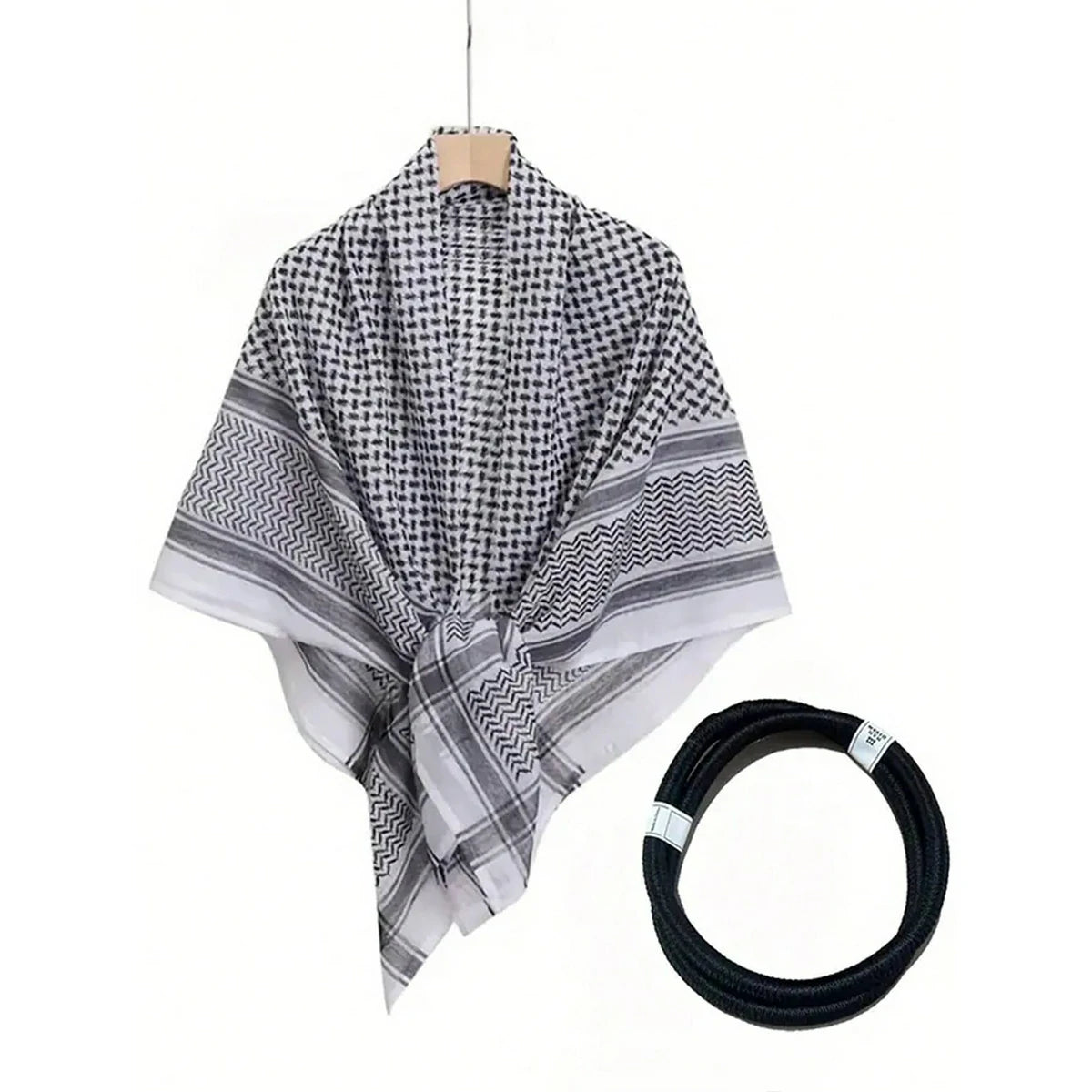 Black and white Arabian shawl