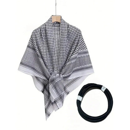 Black and white Arabian shawl