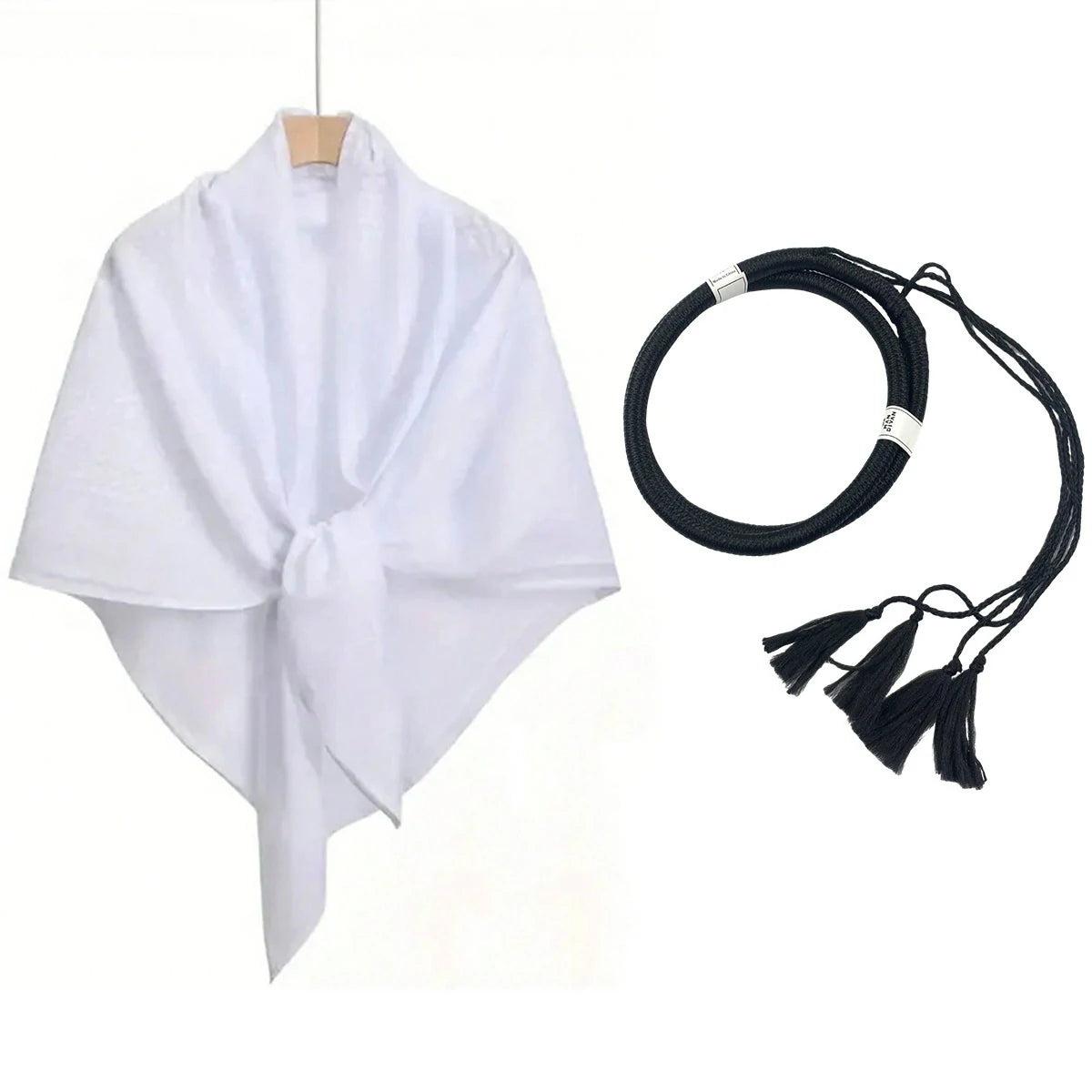 pure white Arabian shawl