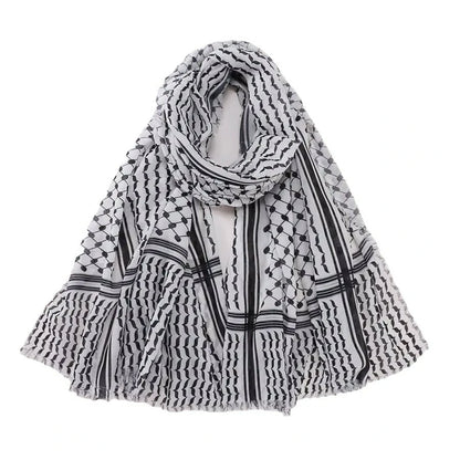 Arabic black and white chiffon headscarf