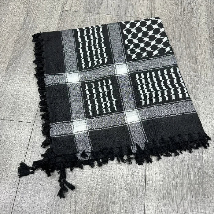 Wholesale Black Keffiyeh Authentic Arab Shemagh Black Scarf – Rose Wholesale Black Keffiyeh Authentic Arab Shemagh Black Scarf – Rose