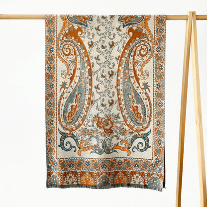 Beige Cashew Flowers Shawl