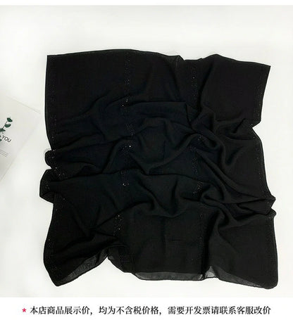Black pearlescent long scarf