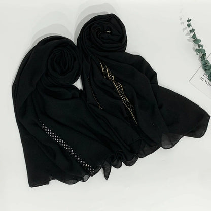 Pearl pattern long scarf