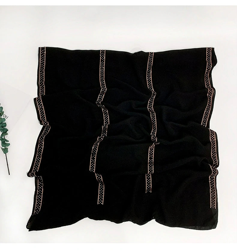 Pearl pattern long scarf