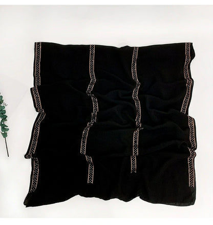 Pearl pattern long scarf