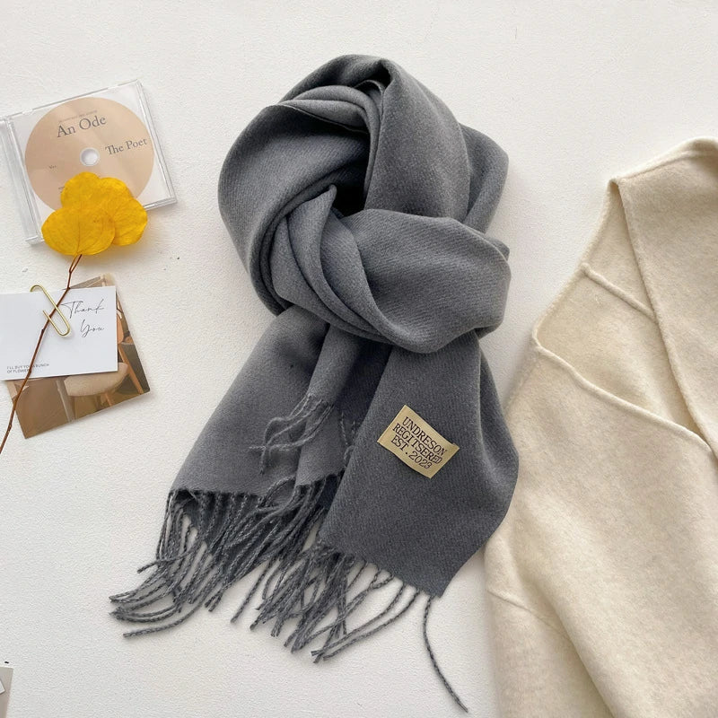 Grey two-tone scarf