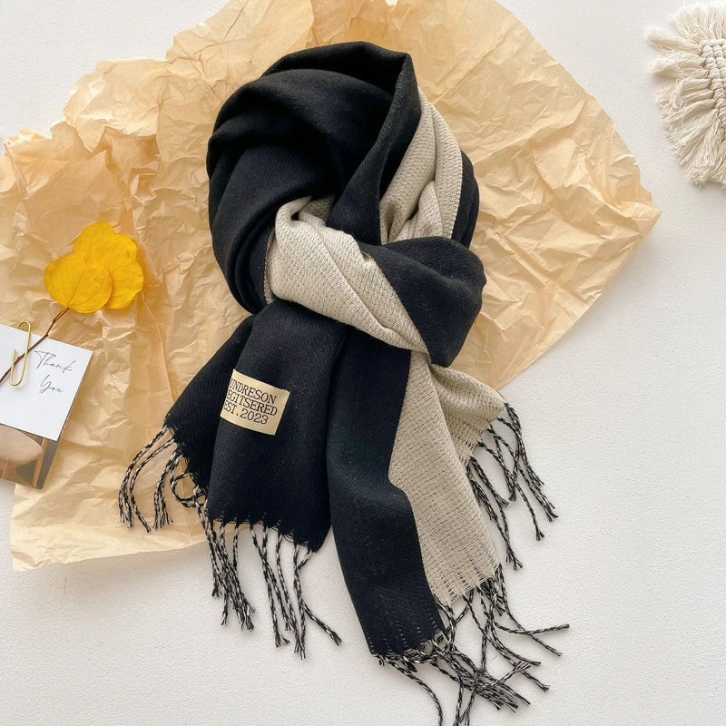 Black two-tone scarf
