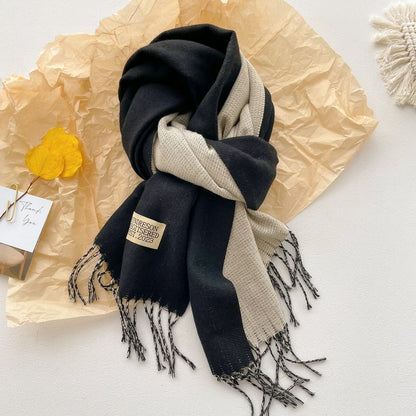 Black two-tone scarf
