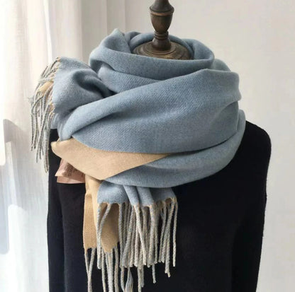 Blue two-tone scarf
