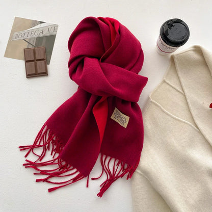 Red two-tone scarf
