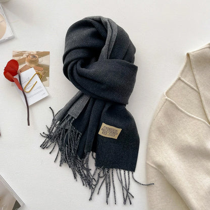 Navy blue two-tone scarf