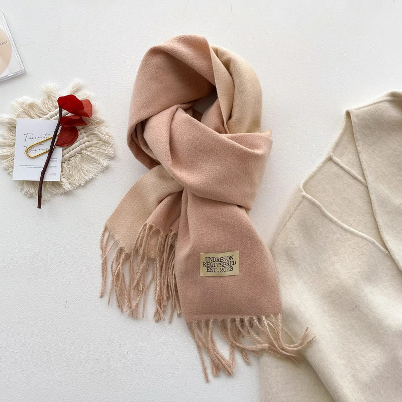 Pink two-tone scarf