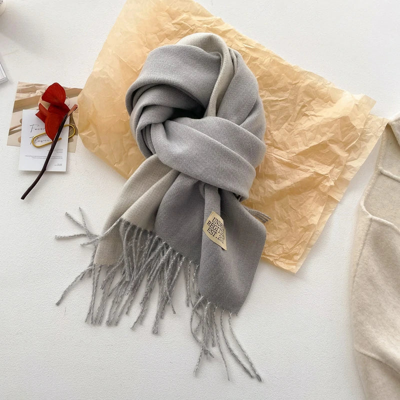 Grey two-tone scarf