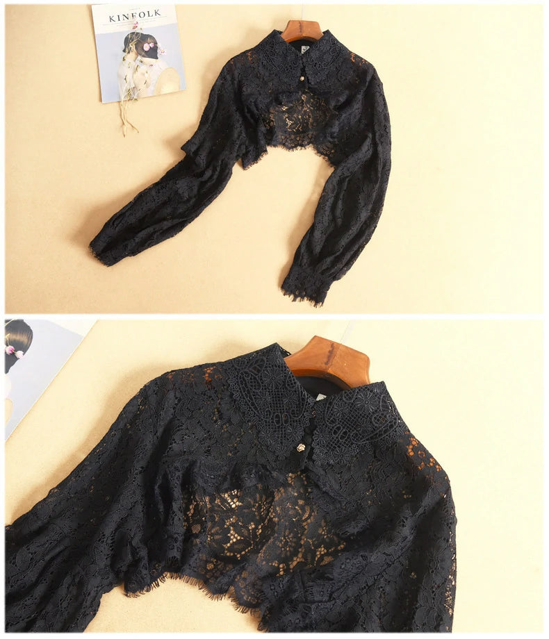 Black collared blouse