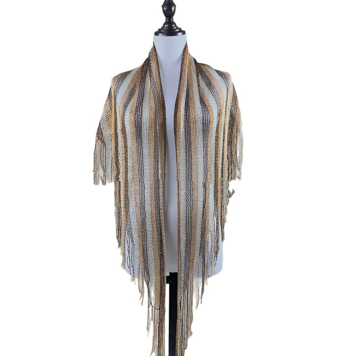 Yellow-black gradient sequined scarf