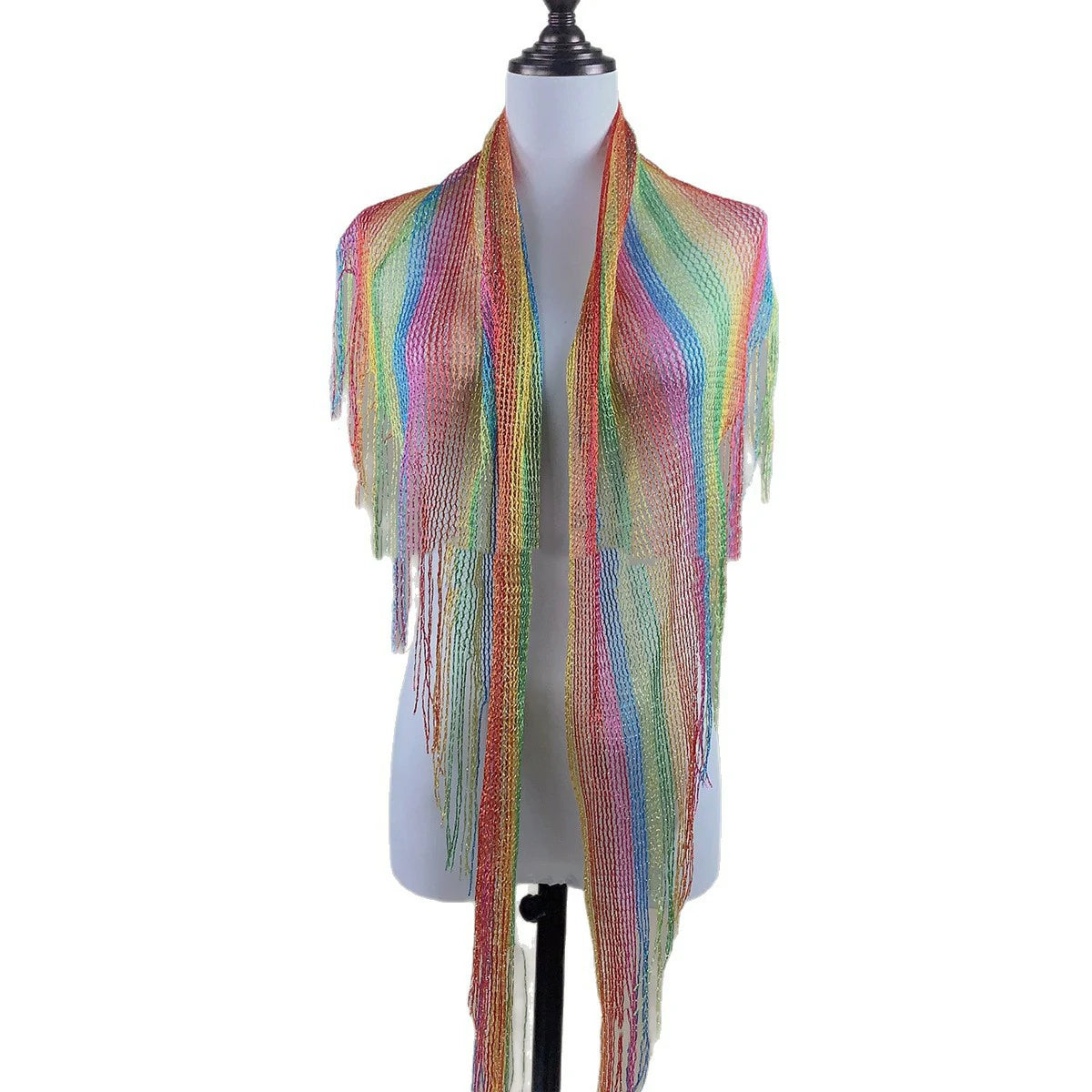 Rainbow gradient sequin scarf 