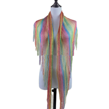 Rainbow gradient sequin scarf 