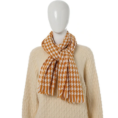 Orange houndstooth scarf