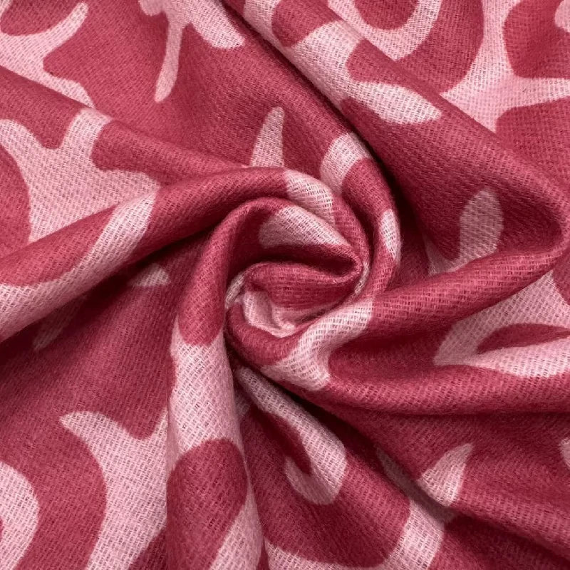 Details of the red cross-stitch scarf