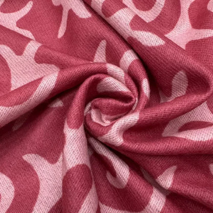 Details of the red cross-stitch scarf