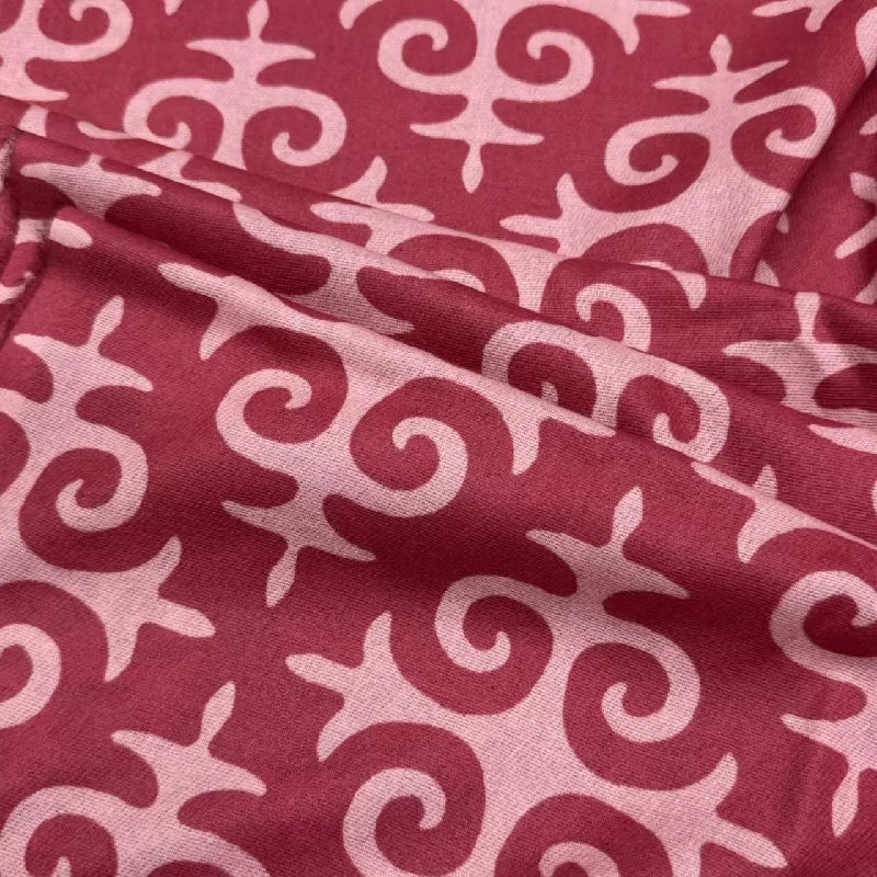 Details of the red cross-stitch scarf