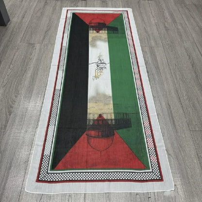 A giant Palestinian flag