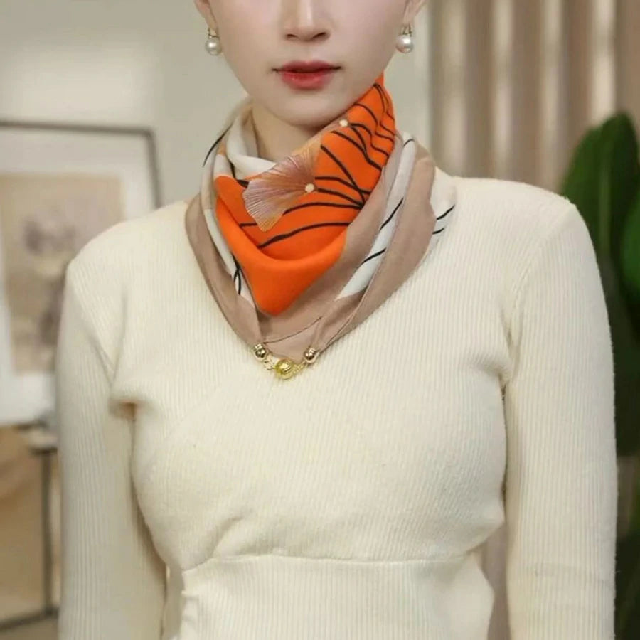 Orange silk scarf