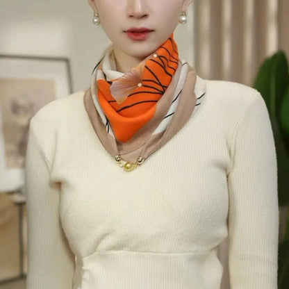 Orange silk scarf