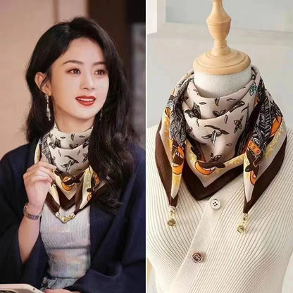 Beige leaf scarf