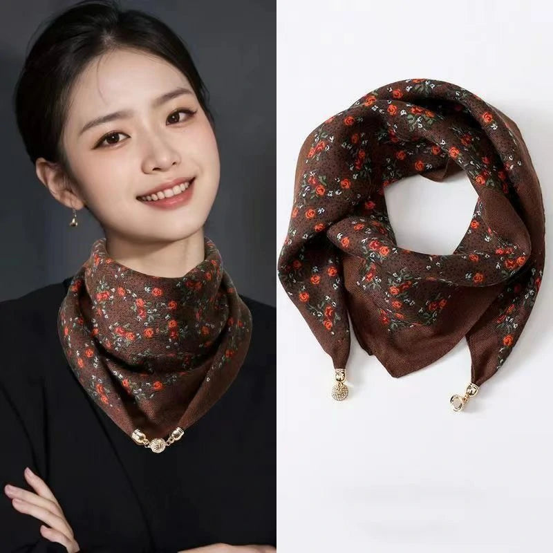 coffee-colored silk scarf