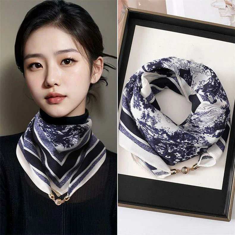blue silk scarf