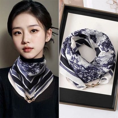 blue silk scarf