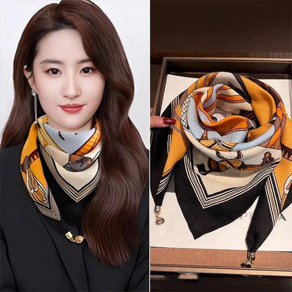 Orange patterned scarf