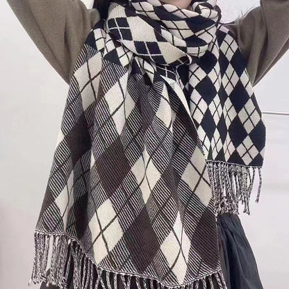 Checkered and striped Scarf
