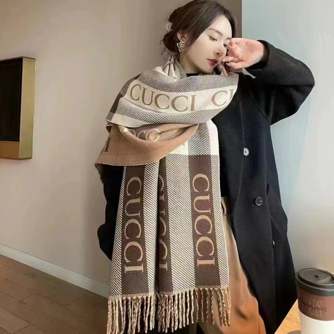 Scarf with brand logo