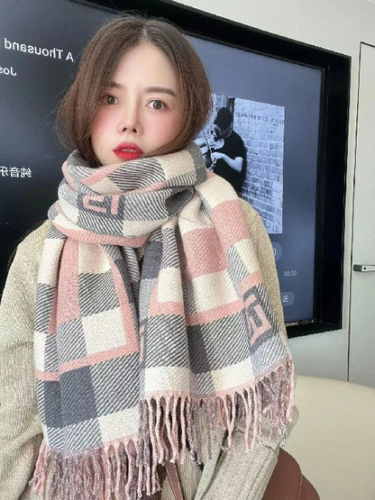 Pink checkered Scarf