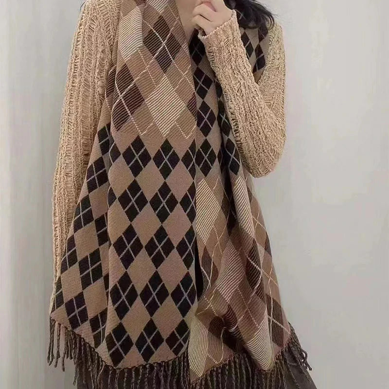 Black and white checkered Scarf