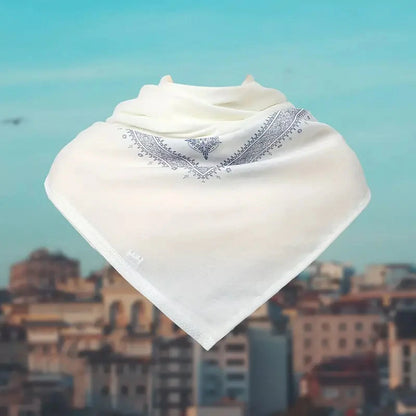 Blue embroidered Shemagh