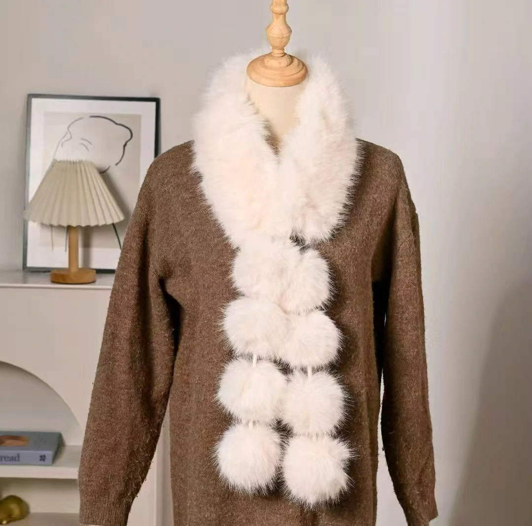 white spherical scarf