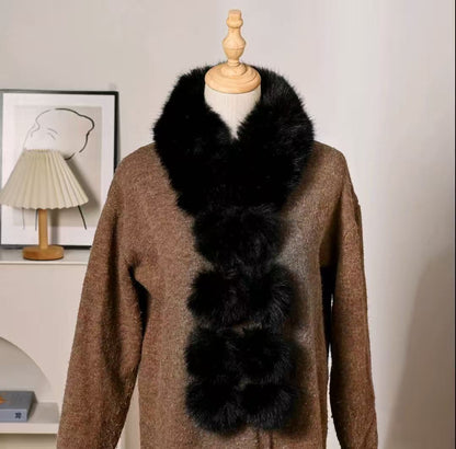 Black fox fur scarf