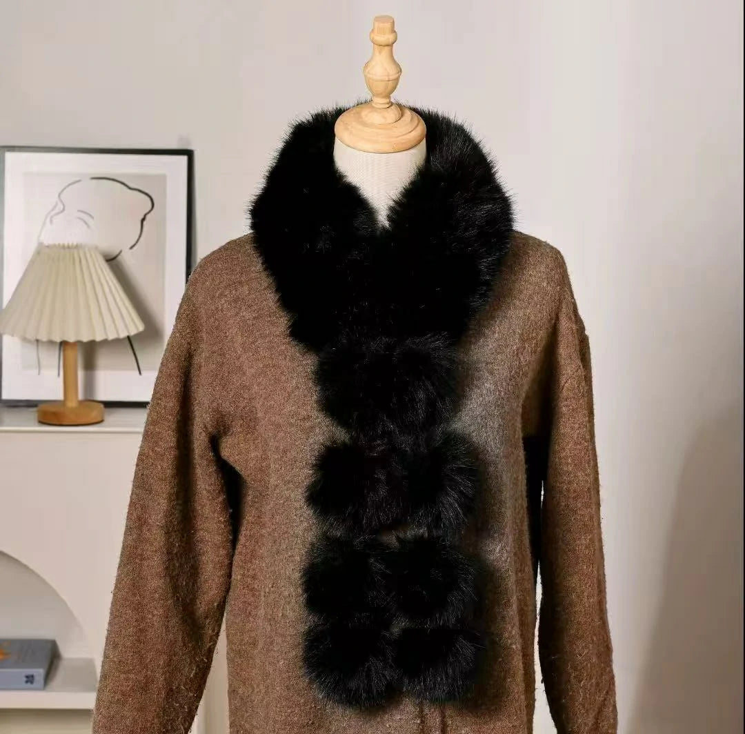 Black fox fur scarf