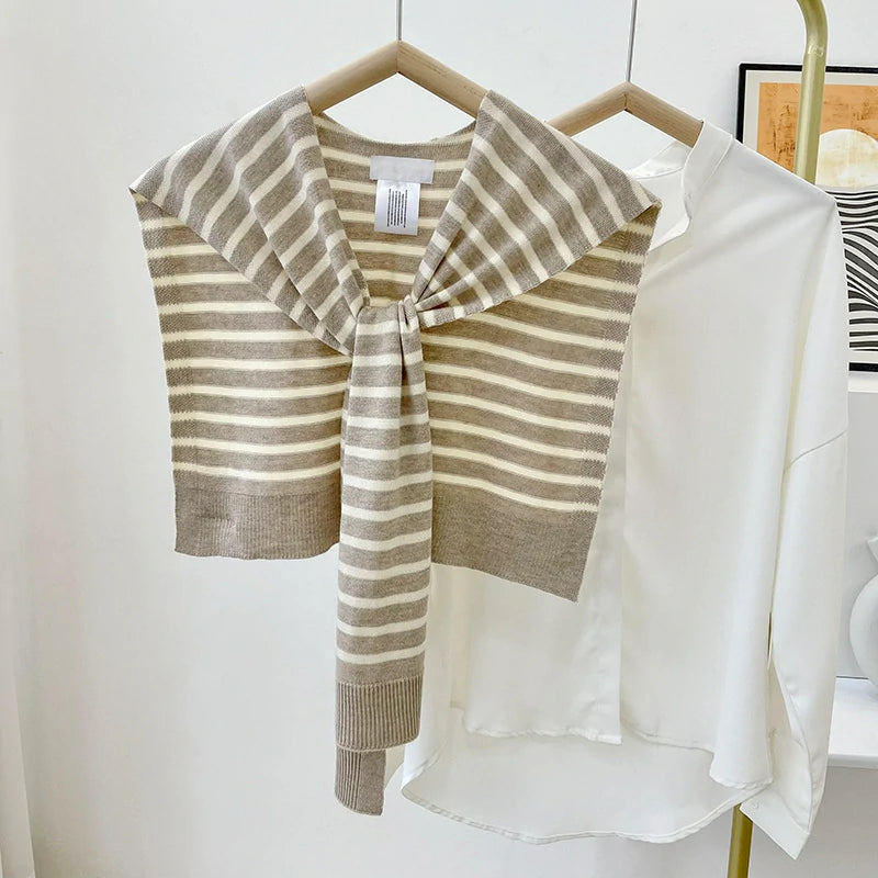 White striped beige shawl