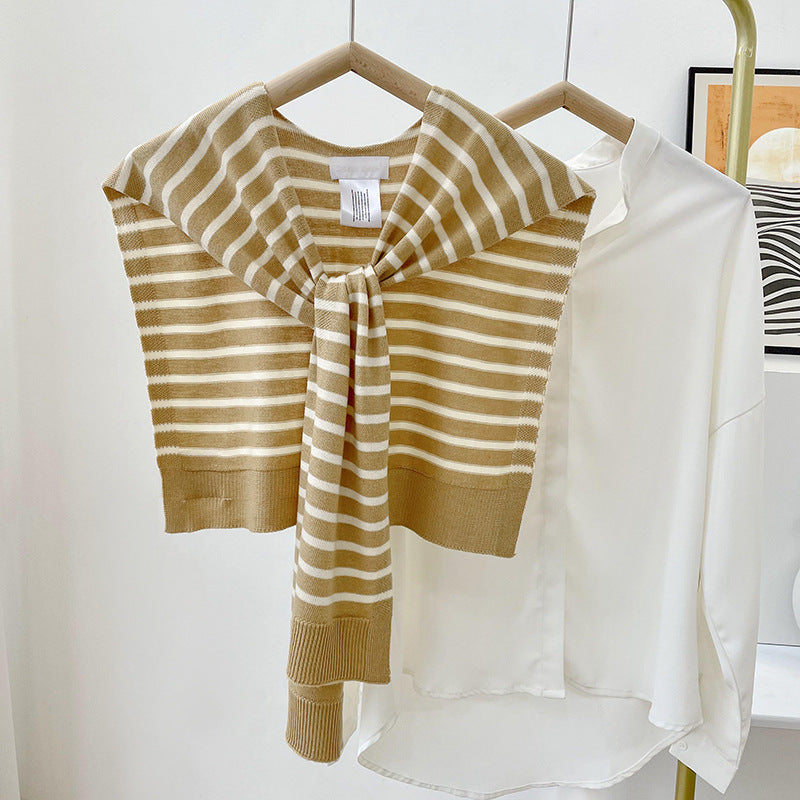 White striped beige shawl